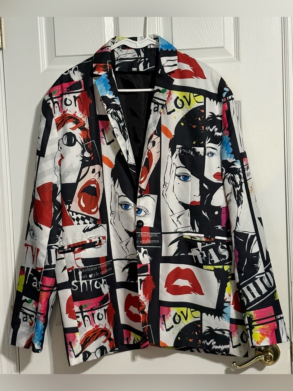 Graphic Pop Art Print Blazer Jacket